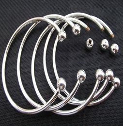 925 argent sterling remplissage ouvert Brangle de manchette 65 mm 70 mm Fit européen Bracelet de charme de perles européen1163516