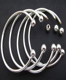 925 STERLING SILVER RELLED ABIERTA ABIERTA BRUSLO 65 mm 70 mm Tamaño Fit Beads European Charm Bracelet5232411