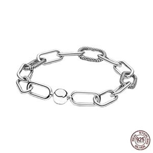 925 Sterling Zilver Fit Originele Bedels T-vormige Gesp Apiral Snake Bone Chain Armband Eenvoudig 220309