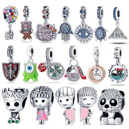 925 Sterling Silver Fit Pandoras Charms Bracelet Perles charme Creative Glamour New Cartoon Pattern Heart