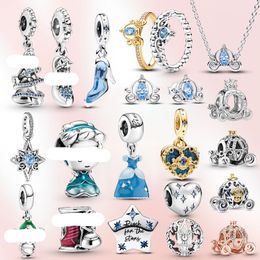 925 Sterling Silver Fit Pandoras Charms Pulselas Beads Charm Cinderella Beadpumpkin Potdemiel