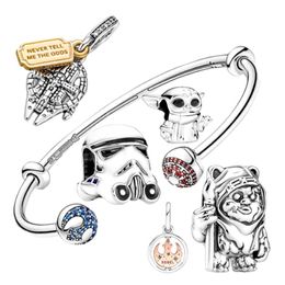 925 Sterling Silver Fit Pandoras Charms Bracelet Beads Charm War Game Series Star et Moon Pendant Heart