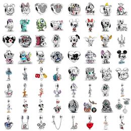 925 Sterling Silver Fit Pandoras Charms Bracelet Perles charme plaqué Herocross Cartoon Collection ours