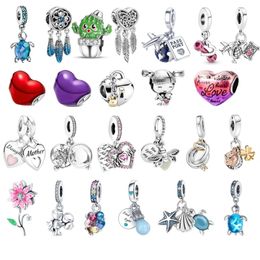 925 Sterling Silver Fit Pandoras Charms brazalete Beads Charm Balón romántico