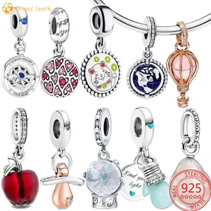 Argent sterling 925 pour les breloques pandora perles authentiques bracelets perles globe ange veilleuse ampoule bébé sucette