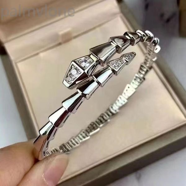 Pulsera con dijes colgantes de plata de ley 925, cadena básica con diamantes, joyería Bulga, pulsera con cadena de hueso de serpiente con cuentas al por mayor con caja