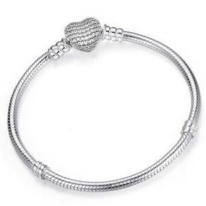 Strands 925 Sterling Sterling Silver Forme Talisman Bracelet Convient aux accessoires pour femmes avec des bijoux de base