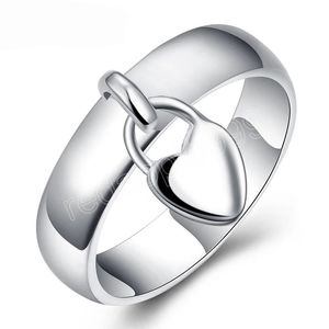 925 Sterling Silver Heart Lock Ring Classic voor vrouw mode bruiloft verlovingsfeestje geschenk charme sieraden