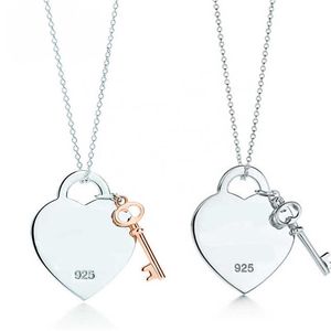 925 Sterling zilveren hartvormige sleutelslot hanger ketting Exquisite sleutelbeen ketting, haar hart alleen jij kunt AA220304 openen