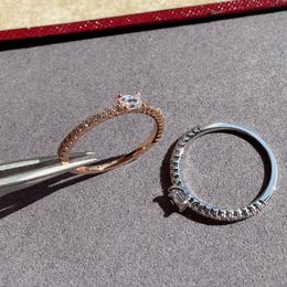 925 sterling zilveren hoogwaardige luxe sieraden party glanzende diamanten ring voor dames charmante ring