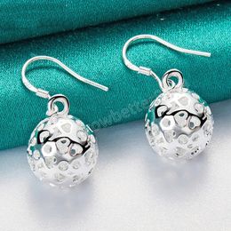 925 sterling zilveren holle bal hart oorbellen voor vrouw bruiloft verlovingsfeest mode charme sieraden