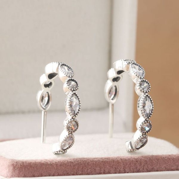 925 boucles d'oreilles en argent sterling en argent sterling séduisant une marquise brillante avec des boucles d'oreilles de style pandora européen