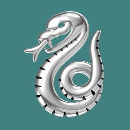 925 Sterling Zilver HP Potters Wizard Malfidus Familie Snake Magic School Badge Broche Pin Cosplay Sieraden Stropdas Pins 240315