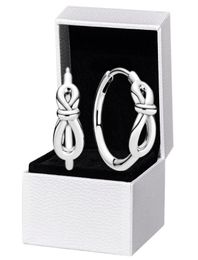 925 Sterling Silver Infinity Knot Hoop Boes Oread Box Original Boîte pour les femmes Earring 4316242