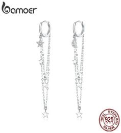 925 bijoux en argent Sterling cadeau avec étoiles lune gland boucles d'oreilles pour femmes filles déclaration SCE982 2106242198259