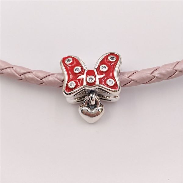 Fabrication de bijoux en argent sterling 925 par style pandora Disny Miny Mouse Pavé Bow charme chaîne bracelets de perles mère fille bracelets pour femmes colliers 7501057371131P