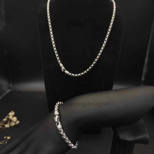 925 bijoux en argent sterling corde boîte chaîne designer chaînes de luxe collier en acier inoxydable lien colliers pendentif bricolage bijoux 5mm