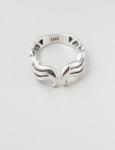 925 Sterling zilveren sieraden vleugels vorm retro zilveren zilveren open ring sieraden9742158