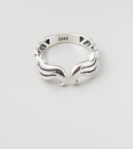 925 Joyas de plata esterlina forma de alas de plata retro