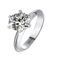 Кольцо из стерлингового серебра 925 пробы с бриллиантом, созданное в лаборатории для женщин, обручальные кольца, ювелирные изделия Whole4664313