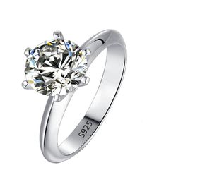Кольцо из стерлингового серебра 925 пробы с бриллиантом, созданное в лаборатории для женщин, обручальные кольца, ювелирные украшения Whole6593501