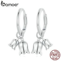 925 Sterling Zilver Lelie van de Vallei Hoepel Oorbellen Bloem Oor Gespen voor Vrouwen Party Elegent Fijne Sieraden BSE909 240119