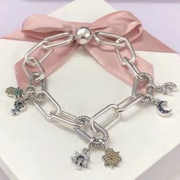 925 Sterling Silver Link Chain Bracelets Fit Pandora Perles Charmes Dames Designer De Mode Bijoux Cadeau De Noce De Luxe Moi Bracelet Mince