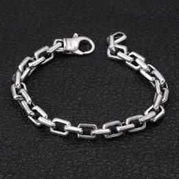 925 Sterling Silver Lnterlocking Square Bracelet Chain For Women Man Fashion Charm Wedding Engagement Party Sieraden 009