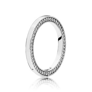 925 Sterling Silver Logo et Hearts RING pour Pandora CZ Diamant Bijoux De Mariage Pour Femmes Petite Amie Cadeau Designer Love Rings avec Boîte D'origine