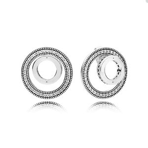925 Sterling Silver logo Circle Stud Earing pour Pandora Bijoux Cristal diamant Boucles D'oreilles De Mariage Pour Les Femmes Petite Amie Cadeau Coeur boucle d'oreille avec Boîte D'origine