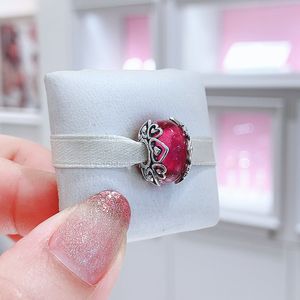 925 Sterling Silver Love Confession Pink Murano Glass Bead voor Europese Pandora Sieraden Bedelarmbanden