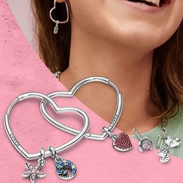 925 Sterling Silver Love Earrings Studs Designer oorbel voor vrouwen Diamanten Europeaan Amerikaanse populaire stijl Diy Fit Pandora Hangscherm Charms Kralen sieraden