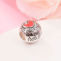 925 Sterling Silver Love Figures Bead past Europese sieraden Pandora Style Braw -armbanden