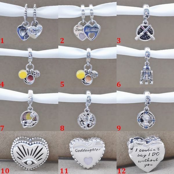 925 Sterling Silver Love Magic Corner String Pendentif DIY Perles Fit Pandora Bracelet Collier Bijoux Cadeau