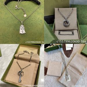 925 Sterling Argent Designer de luxe Clé Pendentif Colliers Chaîne Pour Femme Hommes Mode Charme De Mariage Ghost Bijoux G Double Anniversaire Cadeau Accessoires Marmont Van