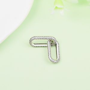 925 Sterling Silver Me Styling Clear Pave dubbele link Charm Bead alleen past bij Europese pandora me type sieraden armbanden kettingen