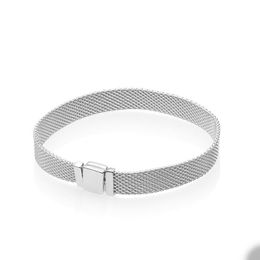 925 Sterling Silver Mesh -armband voor Pandora Riemstijl Wedding BraM -armbanden voor vrouwen Vriendin Gift Hand Chain Designer armbanden met originele boxset