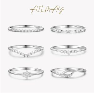 925 Sterling Silver Minimalistische Stapelbare CZ -ringen voor vrouwen Minimalistische Fine Sieraden Nieuwe stijl