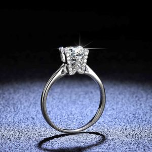 925 Sterling zilveren Mosan's boor ring mode vrouw1ct ring diamant dezelfde paragraaf van HW D-Color Mosan Diamond