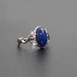 Bague en argent Sterling 925 pour femmes, bijoux du film The Vampire Diaries, Elena, lumière du jour, pierre Lapis véritable naturelle, 20260Z