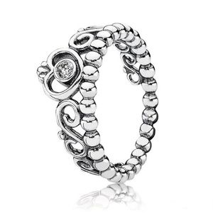 925 Sterling Zilver Mijn prinses Stapelbare Ring Set Originele Doos voor Pandora Vrouwen Bruiloft CZ Diamond Crown 18K Rose Gold Rings219y