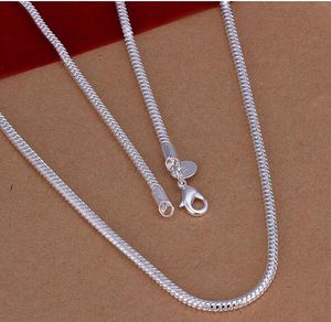 Livraison gratuite 925 collier en argent Sterling mode 3mm serpent chaîne bijoux en argent collier pendentif Top qualité SMTN