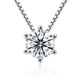 925 sterling zilveren hanger kettingen met glanzende kristallen bruiloft designer sieraden 6 klauw diamanten bedel elegante statement ketting