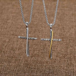 925 Sterling zilveren ketting hanger kettingen ontwerp punk zirkon cross mode mannen vrouwen juwelen jubileum Valentijnsdag cadeau 50 cm 2348