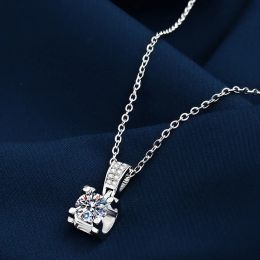 925 Collier en argent sterling Pendant Simple Noble AAA Zircon High Quality For Woman Men Fashion Marding Engagement Bijoux Gift