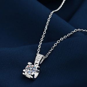 925 Sterling zilveren ketting hanger simple noble aaa zirkon hoge kwaliteit voor vrouw mannen mode bruiloft verloving sieraden cadeau