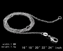 Collier en argent Sterling 925 Rolo quot O quot, chaîne, bijoux 1mm 16039039 24039039 925 argent DIY Chai9508099