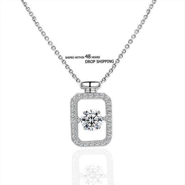 Collar de plata de ley 925, Color blanco, 0,5 CT, collar de diamantes de moissanita bailando para regalos de cumpleaños para mujeres