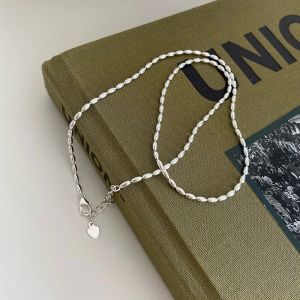 925 Sterling zilveren ketting met eenvoudige geometrische kralen Choker glanzende en delicate sleutelbeenketen voor damesmode juwelier