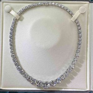 925 Sterling zilveren kettingen voor vrouwen volledige koolstof diamant ketting bruids nobele temperament sieraden